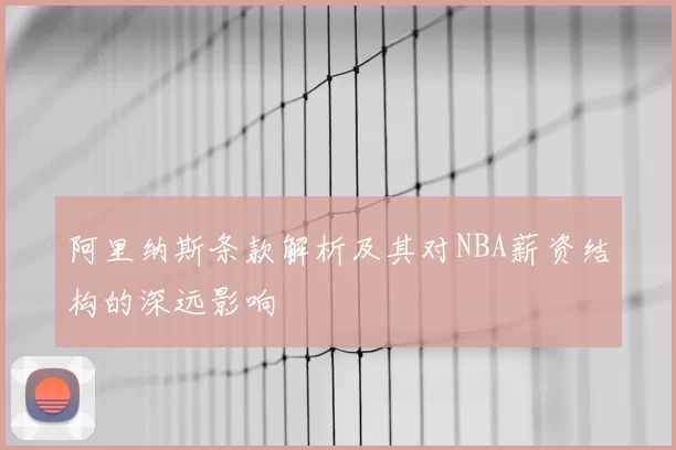 阿里纳斯条款解析及其对NBA薪资结构的深远影响